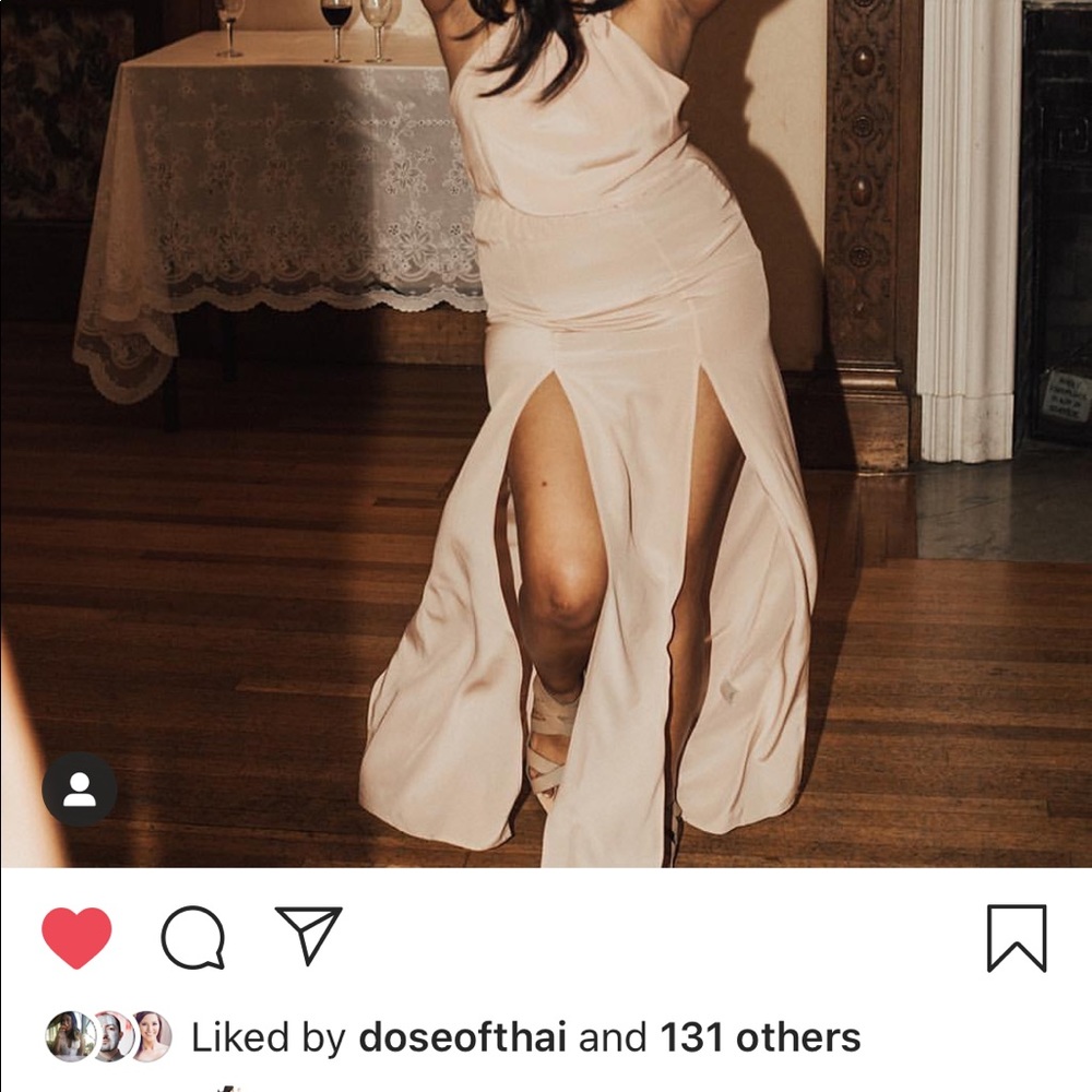 Stone Cold Fox Onyx Silk Halter Gown